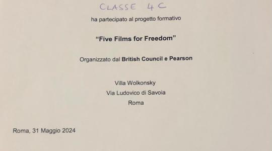 Progetto “Five Films for Freedom”